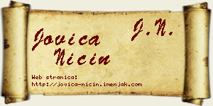 Jovica Nićin vizit kartica